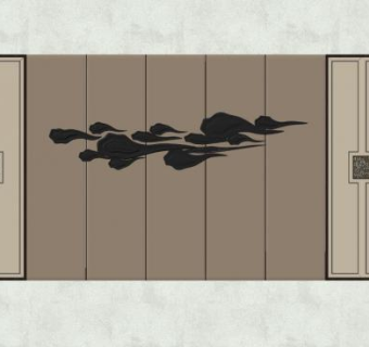 新中式古典背景墙sketchup模型下载_sketchup草图大师SKP模型