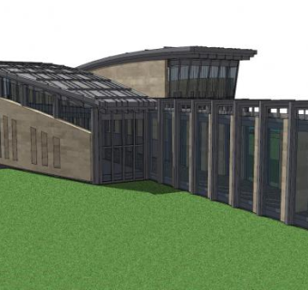 现代餐厅外观sketchup模型下载_sketchup草图大师SKP模型