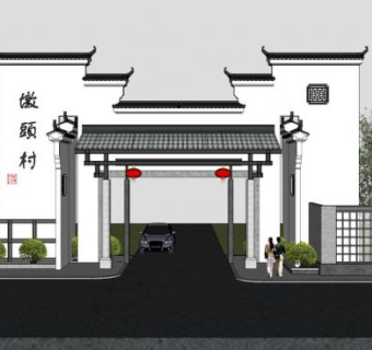 入口su模型下载_sketchup草图大师SKP模型