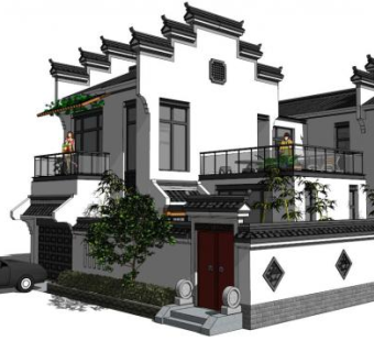 徽派su模型下载_sketchup草图大师SKP模型