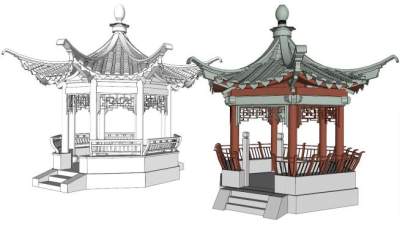 亭子su模型下载_sketchup草图大师SKP模型