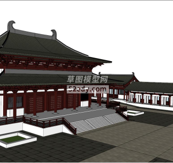 寺庙su模型下载_sketchup草图大师SKP模型