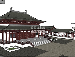 寺庙su模型下载_sketchup草图大师SKP模型