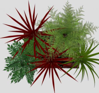 墙上的插花SU模型下载_sketchup草图大师SKP模型