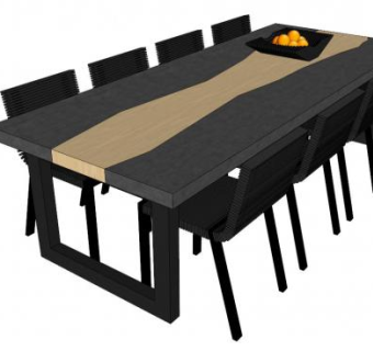 餐桌su模型下载_sketchup草图大师SKP模型