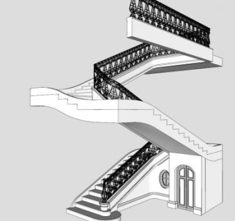 楼梯su模型下载_sketchup草图大师SKP模型