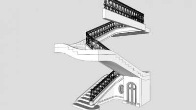 楼梯su模型下载_sketchup草图大师SKP模型