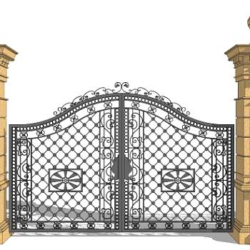 <em>铁艺门</em>su模型下载_sketchup草图大师SKP模型