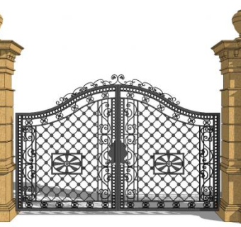 铁艺门su模型下载_sketchup草图大师SKP模型