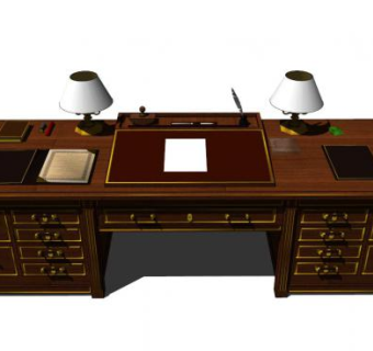 办公桌su模型下载_sketchup草图大师SKP模型