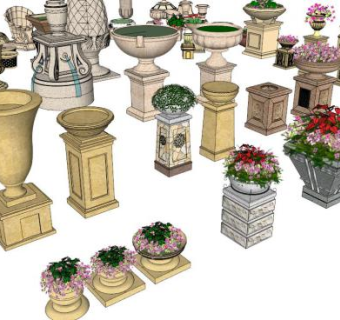 花钵su模型下载_sketchup草图大师SKP模型