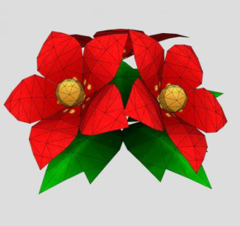 一品红植物SU模型下载_sketchup草图大师SKP模型