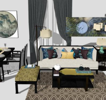 中式家具su模型下载_sketchup草图大师SKP模型