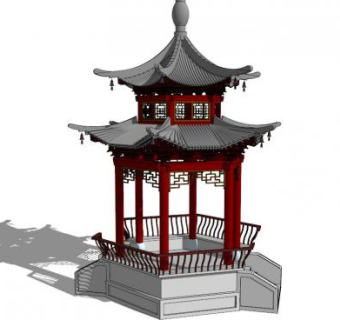 六角亭su模型下载_sketchup草图大师SKP模型