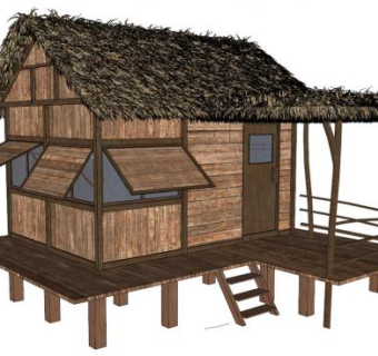 茅草屋su模型下载_sketchup草图大师SKP模型