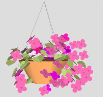 凤仙花挂篮植物SU模型下载_sketchup草图大师SKP模型