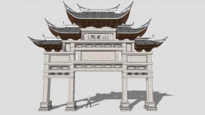 门楼su模型下载_sketchup草图大师SKP模型