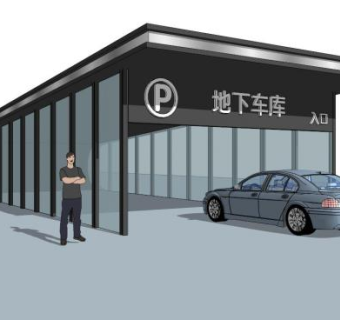 地下车库su模型下载_sketchup草图大师SKP模型