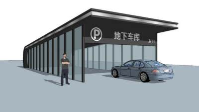 地下车库su模型下载_sketchup草图大师SKP模型