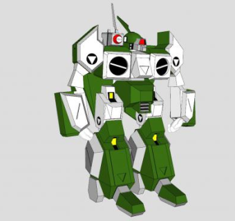 玩具机器人机甲战士SU模型下载_sketchup草图大师SKP模型