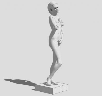 妇女人物雕塑SU模型下载_sketchup草图大师SKP模型