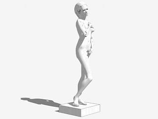 妇女人物雕塑SU模型下载_sketchup草图大师SKP模型