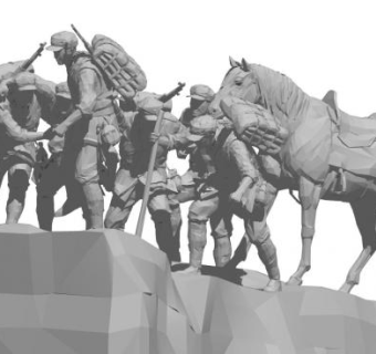 红军长征解放军八路军SU模型下载_sketchup草图大师SKP模型