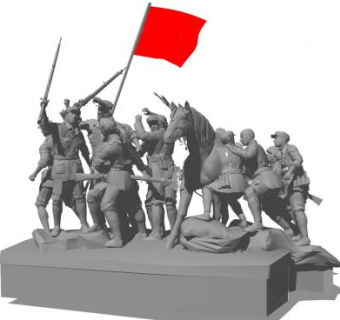 八路军红军雕塑SU模型下载_sketchup草图大师SKP模型