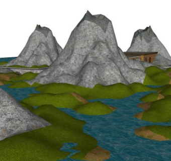 山地su模型下载_sketchup草图大师SKP模型