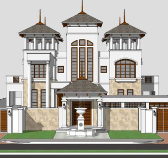 欧式别墅sketchup模型下载_sketchup草图大师SKP模型