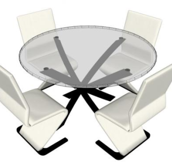 圆桌su模型下载_sketchup草图大师SKP模型