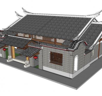 闽南建筑住宅房子SU模型下载_sketchup草图大师SKP模型