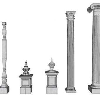 欧式柱子su模型下载_sketchup草图大师SKP模型