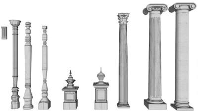 欧式柱子su模型下载_sketchup草图大师SKP模型