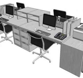 办公桌椅su模型下载_sketchup草图大师SKP模型