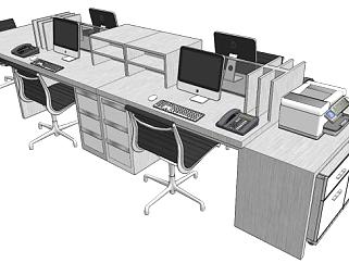 办公桌椅su模型下载_sketchup草图大师SKP模型