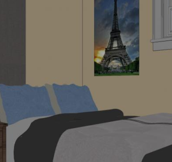 现代卧室家装SU模型下载_sketchup草图大师SKP模型