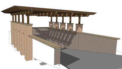 地下入口su模型下载_sketchup草图大师SKP模型