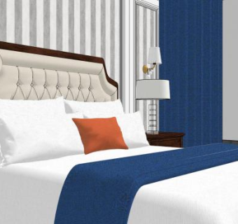 美式卧室主人房设计SU模型下载_sketchup草图大师SKP模型