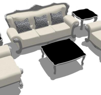 欧式沙发su模型下载_sketchup草图大师SKP模型