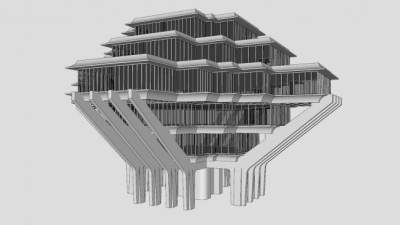 创意建筑大楼SU模型下载_sketchup草图大师SKP模型