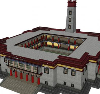 藏式su模型下载_sketchup草图大师SKP模型