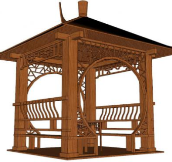 四角亭su模型下载_sketchup草图大师SKP模型