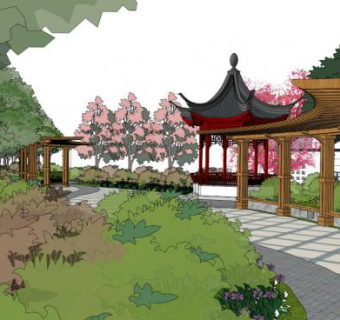 小游园su模型下载_sketchup草图大师SKP模型