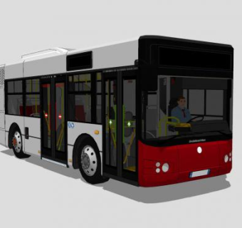 公交车巴士车SU模型下载_sketchup草图大师SKP模型