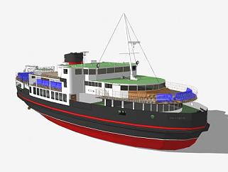 皇家玛丽号船SU模型下载_sketchup草图大师SKP模型