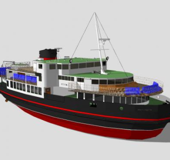 皇家玛丽号船SU模型下载_sketchup草图大师SKP模型