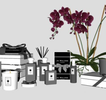 室内花盆和香水SU模型下载_sketchup草图大师SKP模型