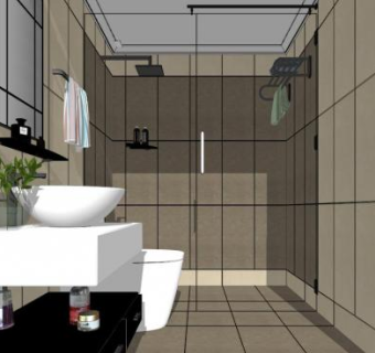 卫生间su模型下载_sketchup草图大师SKP模型