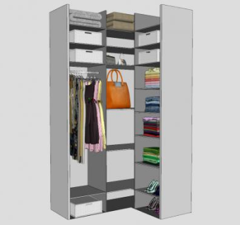 衣帽间柜子衣柜SU模型下载_sketchup草图大师SKP模型